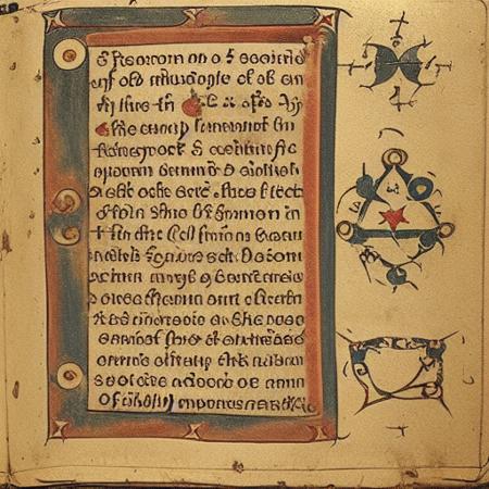 a ancient page of a book with borders, alchemy ,<lora:ManuscriptAI_LoRA:1>