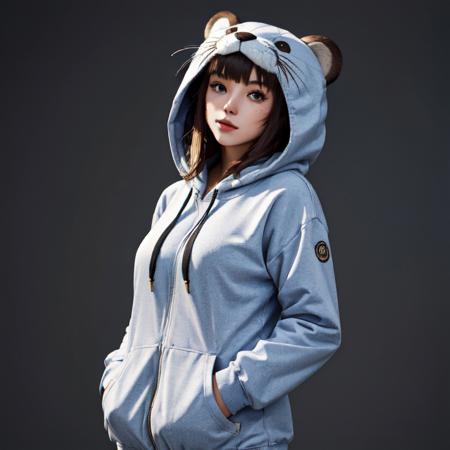 (masterpiece:1.2), (best quality:1.2), (high res:1.2),1girl , otter hoodie, <lora:OtterHoodie_v1:0.5>