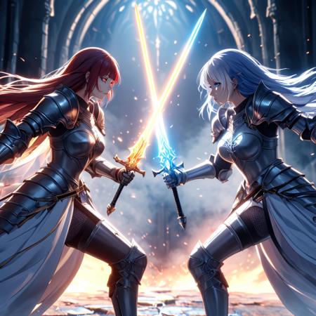 Pony & XL Sword Duel - by HailoKnight XL