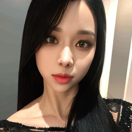 realistic,ultra detailed, diamond stud earrings, long straight black hair,Super detailed,front Photo,facing camera, imwinter,  <lora:imwinterlora:1>