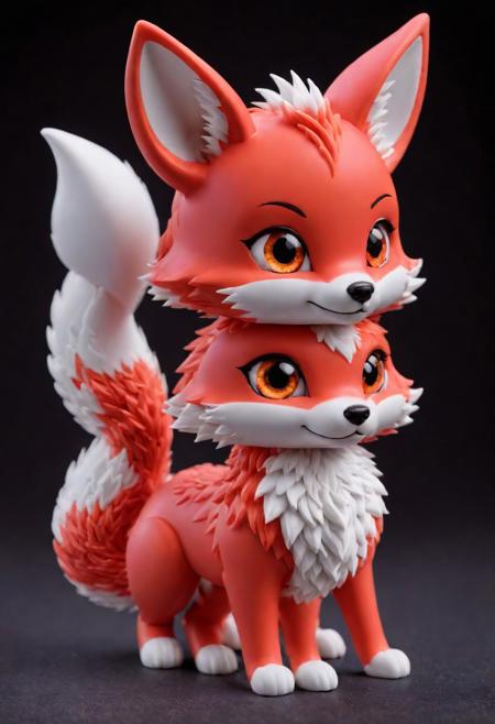 a chibi fox made of coralbugXL <lora:coralbugXL:1>  <lora:LCMTurboMix_Euler_A_fix:1>