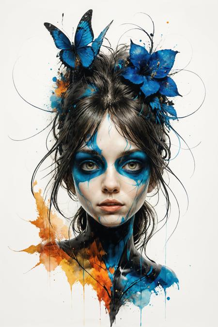mysterious silhouette porcelain woman, by Minjae Lee, Carne Griffiths, Emily Kell, Steve McCurry, Geoffroy Thoorens, Aaron Horkey, Jordan Grimmer, Greg Rutkowski, amazing depth, double exposure, surreal, geometric patterns, intricately detailed, bokeh,  perfect balanced, deep fine borders, artistic photorealism , smooth,  great masterwork by head of prompt engineering   <lora:add-detail-xl:2>  <lora:xl_shuimo:0.7> ink wash painting <lora:Cute_Drawing:0.55>  <lora:hyperkraximalism_v1-1:0.25>