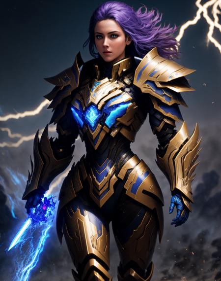 4K, Masterpiece, highres, absurdres, character running,
edgThunderstruck, a woman with a blue and gold armor ,wearing edgThunderstruck_armor, electrified, weilding thunder
 <lora:edgThunderstruck:0.75>