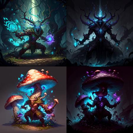 DruidMagicAI forest mushroom dark