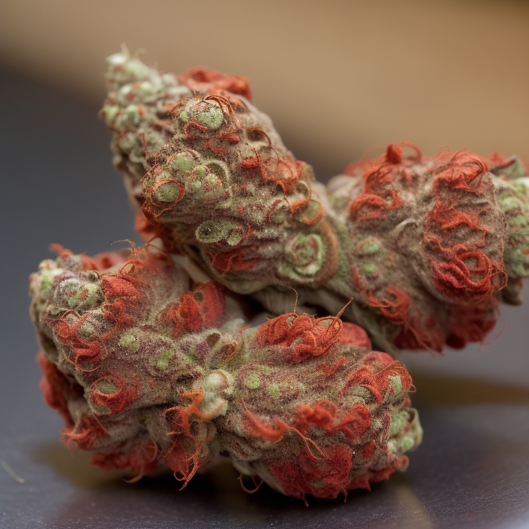 (bright red:1.4) marijuana buds,  GANnabis,  <lora:GANnabis-000009:0.5>