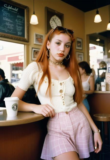 1girl 18yo, wearing fashionable clothing at a coffeeshop,
realistic photograph by Suze Randall, Hasselblad 500C/M, Kodak Portra 400,