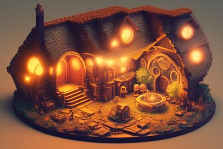 duskametrik hobbit house lord of the rings incredibly detailed background bokeh rim lighting  duskametrik