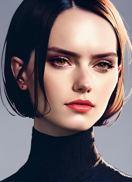 modelshoot style, A stunning intricate full color portrait of (sks woman:1), wearing a black turtleneck, epic character composition, by ilya kuvshinov, alessio albi, nina masic, sharp focus, natural lighting, subsurface scattering, f2, 35mm, film grain, <lora:locon_daisy_v1_from_v1_64_32:1.3>