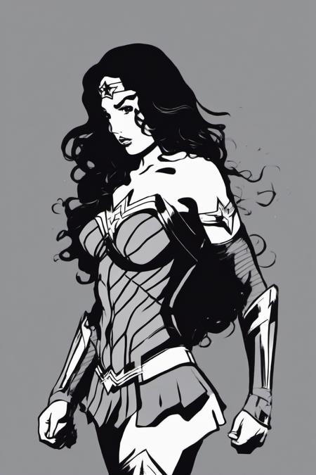 <lora:PE_HighContrastStyleV1:0.8> PEHighContrast,Simple Background, high Contrast, Illustration,Black and White,Greyscale,
Wonder Woman