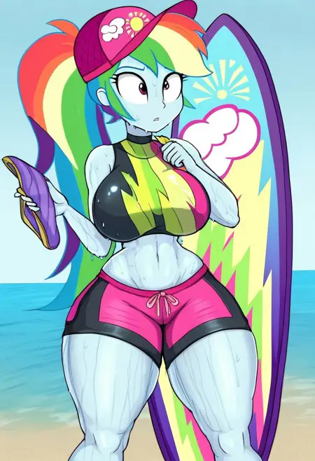 MLP: Equestria Girls - beach shorts swimsuit- Rainbow Dash