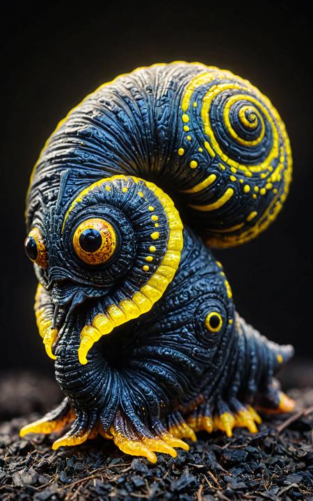 black/yellow glowing alien snail, complex, highly detailed, <lora:add-detail-xl:-1.0>