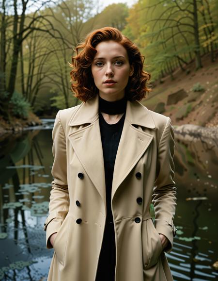 Jane_auburn, RAW full body analogue photo of a beautiful 20 years old woman, clear focus, 8K,Female Noir Detective, Paris, 1940s: 1 woman, (intelligent gaze) with [analytical mind], short styled curly hair hair, wearing a (feminine) coat with [noir] accessories, and a perceptive expression, inspired by the works of (Rene Gruau) and Jean Dubuffet, with (moody colors) and (expressive brushstrokes), characterized by (atmospheric composition) and sense of mystery, (noir atmosphere) and curious nature. ,photo Fantasy art combining the styles of Boris Vellejo and Luis Royo,Photorealistic, real photo, god rays, 1girl, 21yo,realistic, <lora:Jane_Auburn_SDXL:0.6>