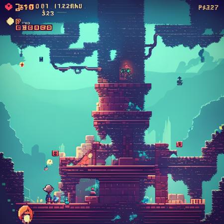 A platform game, celeste, Castlevania, pixelart,