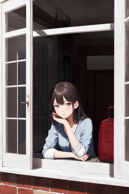 masterpiece, best quality, highres, 1girl, from outside window <lora:from_outside_window:1.2>