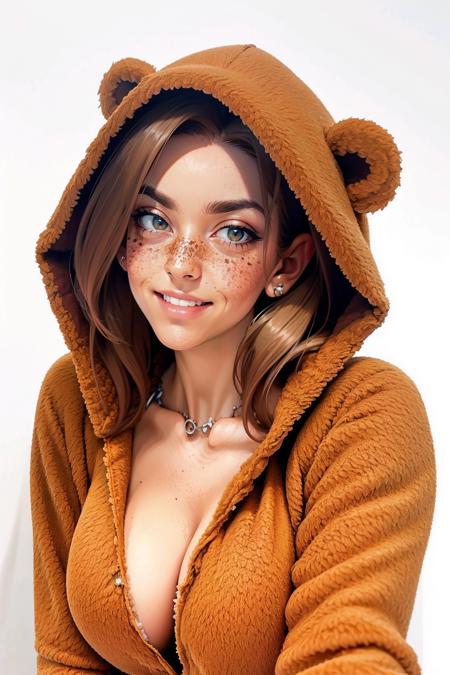 t3ddy, brown fluffy onsie with bear ears,