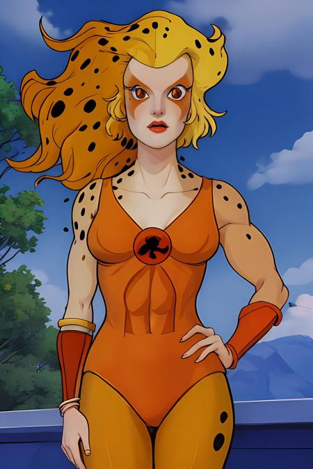 cheetara orange leotard, orange leggings, orange bracer