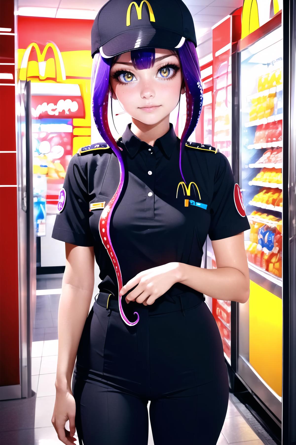 McDonalds Uniform (black) | Outfit LoRA image by FallenIncursio