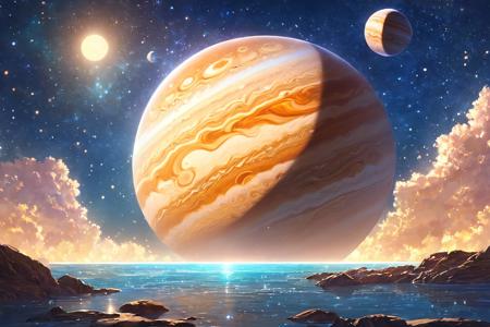 best quality,masterpiece,highres,original,2D,anime,no humans,
cola exists,planetarium,sky,fantasy,(giant Jupiter:1.5),blue,(huge Jupiter:1.5),(masterpiece:1.5),(the best quality, super fine illustrations, beautiful and delicate water),(very delicate light),starfall,clean sky,night sky,night,depth of field,(Two moons:1.5),Giants,Megaphobia,(extremely detailed CG unity 8k wallpaper),(ultra-detailed),(extremely delicate and beautiful),