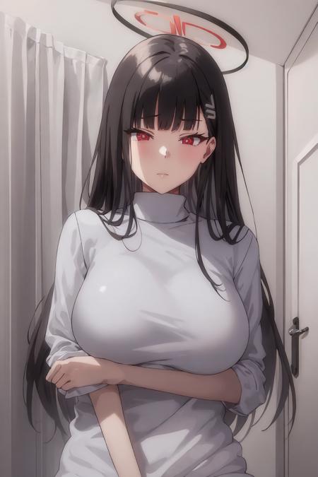 <lora:leihuojian:1> <lora:rio-768:1>
1girl,solo,rio,halo,turtleneck sweater, large breasts,