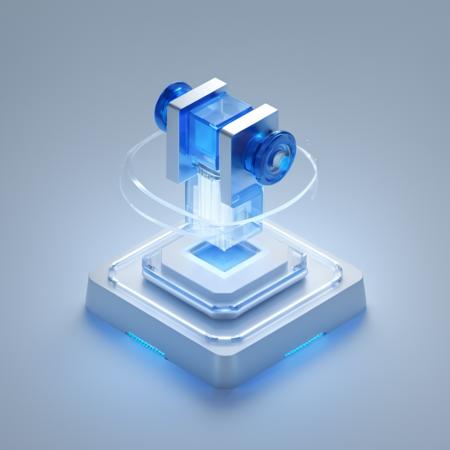 ((best quality, masterpiece)),newsafeiconv2, white_safeicon, blender, octane render, C4D, icon, isometric, (Industrial spring:1.2),( laser metal, white frosted glass, metal material:1.2), transparent technology sense, studio_light, Exquisite details, stunning details, flowing blue light,  (white background:1.4), simple background,high contrast <lora:xl_more_art-full_v1:0.6>  <lora:NewsafeiconV3.1:1>