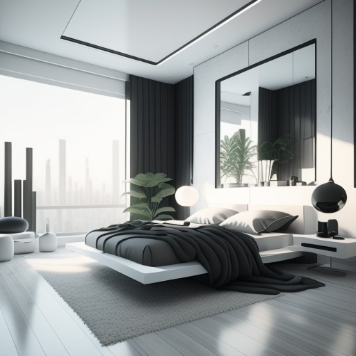 a modern minimalistic style bedroom  <lora:BedroomAI_LoRA:0.5>