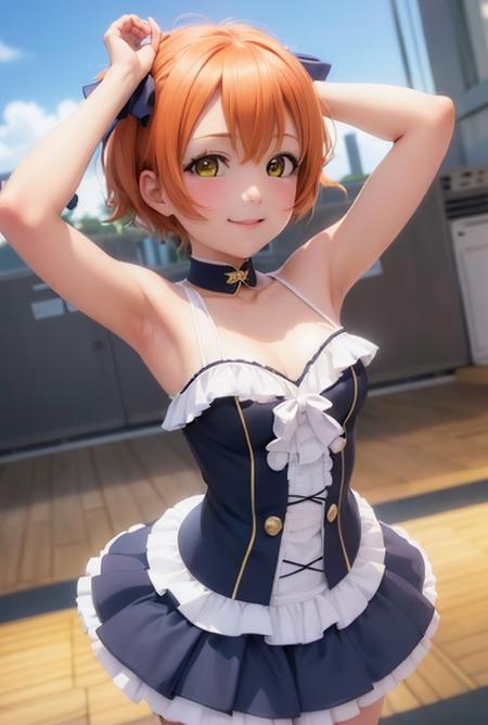 hoshizora_rin, ((cat_emoji)),
<lora:loveliveHoshizoraRin_v2:1>
short hair,  cuff, (Beatrice),
((8k, RAW photo, highest quality, masterpiece), High detail RAW color photo professional close-up photo, (realistic, photo realism:1. 37), (highest quality), (best shadow), (best illustration), collarbone, ultra high resolution, highly detailed CG unified 8K wallpapers, physics-based rendering, cinematic lighting),
1girl, solo, roxy migurdia, 1girl, ahoge, alternate hairstyle, bangs, bare shoulders, blue bow, blush, breasts, breath, hair between eyes,  smile, nipple,  small breasts, solo, thighs,  ((masterpiece)), sideface, very detailed face, cheerleader, pompons