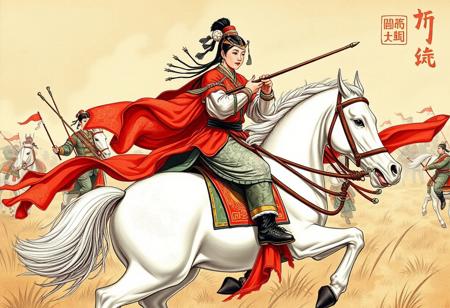 Qin Liangyu (1574–1648), Chinese general ((leading the White Cavalry)) defend the northeastern border for the Ming dynasty.
Qin Liangyu was born  ethnic Miao parents. She trained in the martial arts from an early age and was an excellent mounted archer who often practiced archery with her brothers.
I In 1613, her husband was arrested because he offended a court eunuch and he died in prison. At his death, Qin Liangyu took over his post, and those under her command were known as the White Cavalry. In 1620, she was accompanied by her brothers as they rushed to the northeastern frontier to help the Ming military effort in Shenyang. Qin Liangyu was the only female general to be officially listed in the biographies of generals of Chinese dynastic historical accounts, recognized for her loyalty and bravery.