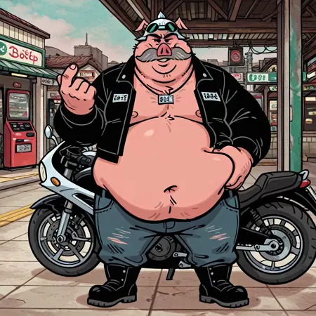 Biker_Boss_Pig_Mickey_Shorts_Illustrious