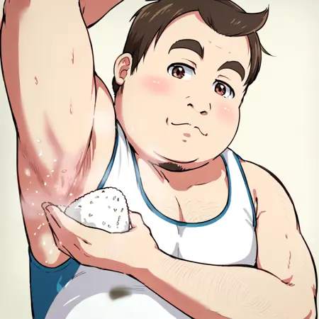Onigiri made by armpit