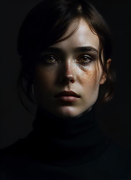 A stunning intricate full color portrait of (sks woman:1),wearing a black turtleneck, epic character composition, by ilya kuvshinov, alessio albi, nina masic, sharp focus, natural lighting, subsurface scattering, f2, 35mm, film grain, <lora:locon_ellen_v1_from_v2_64_32:1.3>