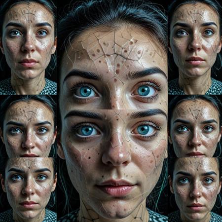 Human face portrait divided into emotional Voronoi cells, each segment displaying different expressions and moods, creating psychological geometric depth
..,masterpiece, best quality, newest, absurdres, highres, safe,Peacock, mobe-cedeen