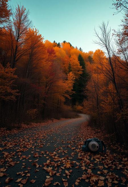 Award winning photo fall themed amazing composition, photo represening rise above, 8k, photographic, clear photo, perfect simple composition,cinematic color grading, muted colors, without noise, shot on Sony a7 III,