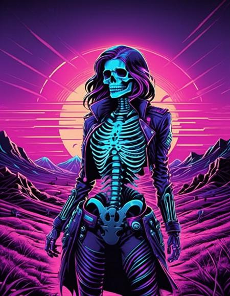 Grunge style <lora:CivitAI_ALL:1> CivitAI Fusion Style,a purple and blue skeleton with glowing eyes, jen bartel, holy cyborg necromancer girl, synthwave art, dan mumford and alex grey style, synthwave art style, synthwave art style ,  synthwave art style ,  synthwave art style  ,    synthwave . Textured, distressed, vintage, edgy, punk rock vibe, dirty, noisy