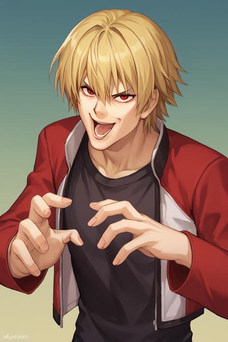 Joey_Chin_B, open mouth, HANDS UP, OPEN HAND, solo,