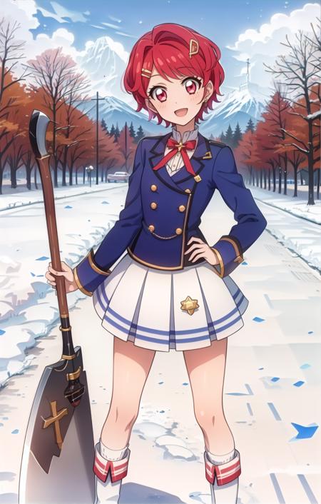 red_eyes red_hair short_hair aikatsu! 