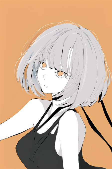 <lora:mourning_girl_v1:0.6>,1girl,orange blackground,