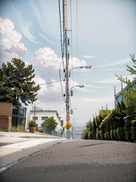 masterpiece, best quality, ultra-detailed, illustration,
kitakouseimon, tree, outdoors, scenery, cloud, sky, road, building, utility pole, power lines, cloudy sky, day, sign, house, no humans, fence, 1boy, grass, bush, realistic, photo (medium), photo background
 <lora:kitakoukou-000010:1>