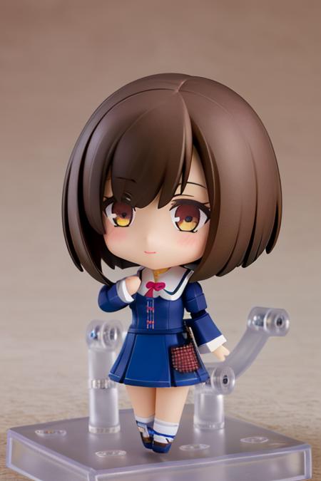 <lora:nendoroid:1>1girl, nendoroid, brown hair, bob cut