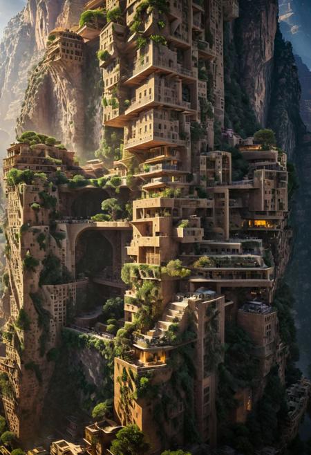 (The colonial city of the future, in the mist-filled Grand Canyon, on an unknown Earth-like planet, 2 moon on sky, Spaceship flight connects colonies, waterfulls:1.3), (Machu Picchu, a mountain settlement, incredibly spectacular:1.2), (Mario Botta:1.3), (avant-garde, future, reality, science fiction, photorealistic), (modern architecture:1.2), 
(Large Files, Ultra Realistic, 8K, 16k, FHD, HD, VFX, Perfect, Photography, composition, Architecture Sales Photography, Architecture Competition, Ultra High Resolution, Cinematography, High Resolution Image:1.1), (dramatic lighting, direct sunlight, ray tracing, clear shadow:1.2),  (real landscape:1.1), (blurred background:1.0), (urban background, more_details) ,
ac_neg1, great lighting, clear, hillscastel, extrusionbuilding, vertical