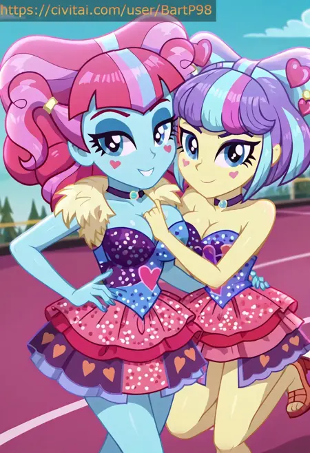 Postcrush (Kiwi Lollipop & Supernova Zap) MLP EQG [PonyXL]