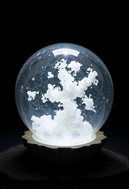 A Highly Detailed White Crystal Orb Full of Clouds