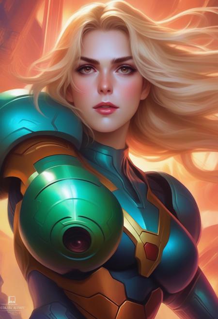 <lora:krnnshpk:1> , Close-up photography of the face of a beautiful   krnnshpk woman,  as Samus Aran, fantasy, highly detailed, digital painting, artstation, concept art, sharp focus, illustration, art by Tony Sart and artgerm and randy vargas