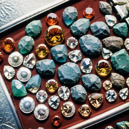 analog film photo gemstones, jewelry, cozy . faded film, desaturated, 35mm photo, grainy, vignette, vintage, Kodachrome, Lomography, stained, highly detailed, found footage <lora:add-detail-xl:1> <lora:xl_more_art-full_v1:1>