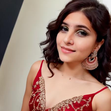 face of Beautiful woman with, black eyelash, black eyeliner, red blush, black wavy haircut, spain sunny day,  perfect face, perfect body, ultra-detailed face, ultra-detailed eyes ,  <lora:raebhau-000006:0.8>, (upper body)