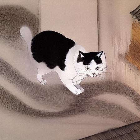 cat, shinyunbok painting