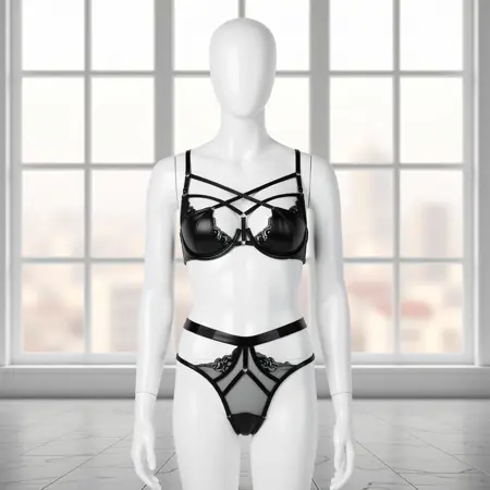 Faux Leather Lingerie Set 3 (for Illustrious/NoobAI/Qwen)