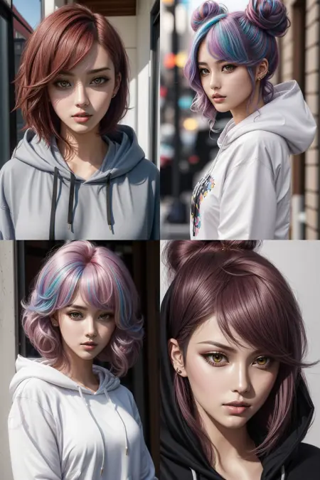 Hair colors and styles (male and female)