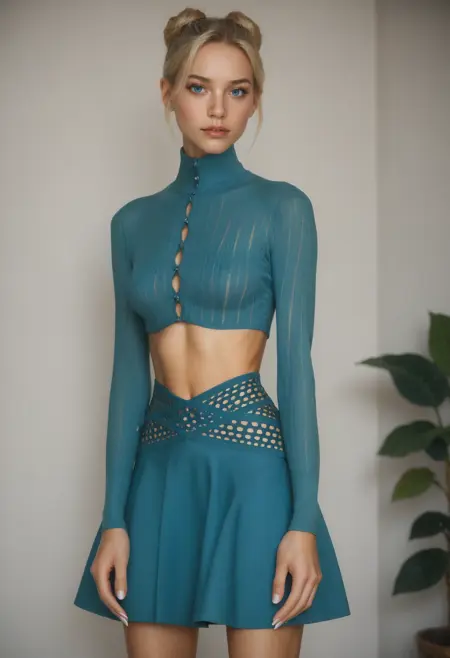 027 Ribbed Cutout Dress