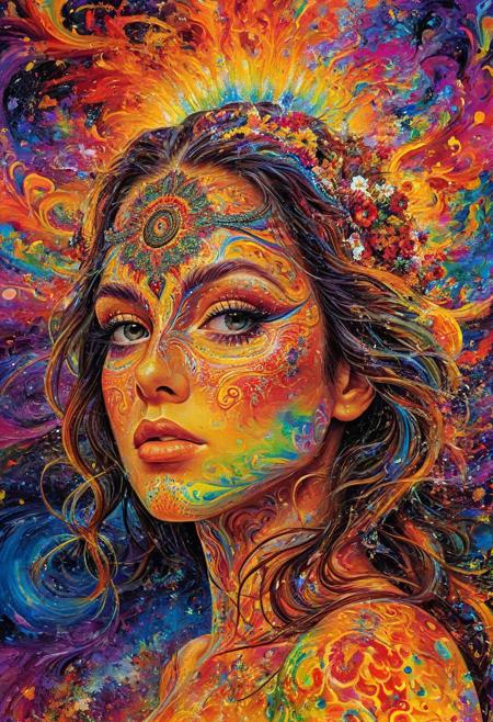 Masterpiece, best quality, 1girl, PsychadelicChaos, psychadelic