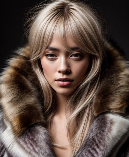 a portrait of a beautiful Ash Blonde haired woman, fur coat, disco aesthetic, very detailed, ultra sharp focus Pentax HD FA 31mm f/1.8 Limited, Phase One XF IQ4, (photo realistic:1.2), award winning photograph <lora:insanobot:1>